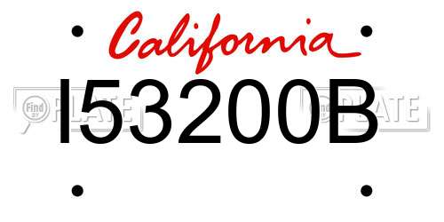 I53200B California License Plate
