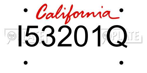 I53201Q California License Plate