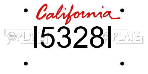 I5328I California License Plate