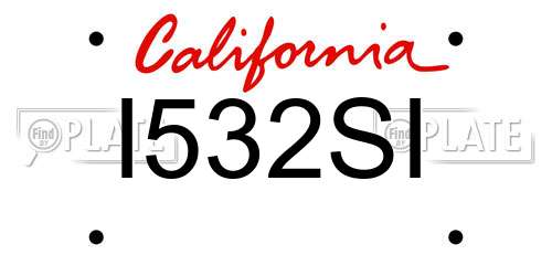 I532SI California License Plate