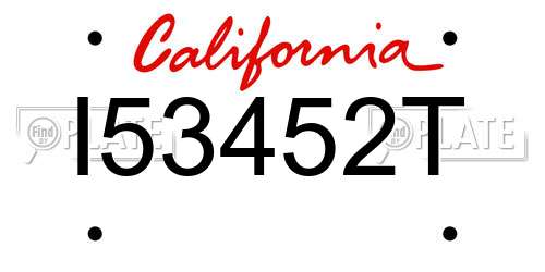 I53452T California License Plate