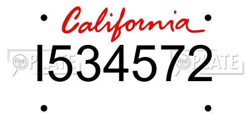 I534572 California License Plate