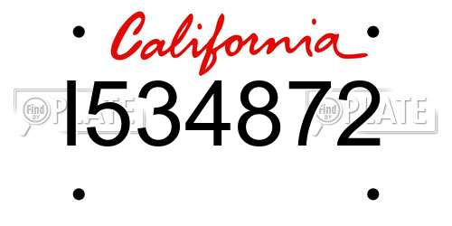 I534872 California License Plate