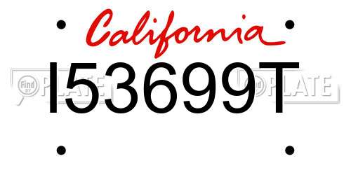 I53699T California License Plate