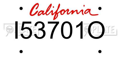 I53701O California License Plate