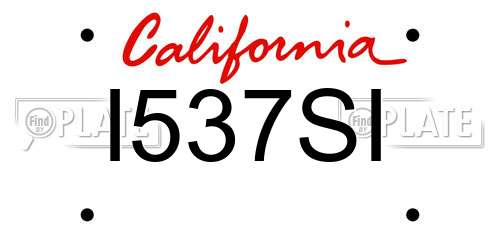 I537SI California License Plate