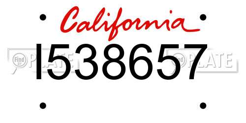 I538657 California License Plate