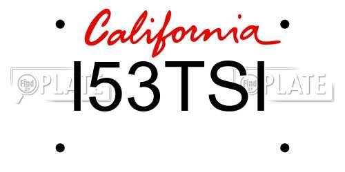 I53TSI California License Plate