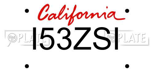 I53ZSI California License Plate