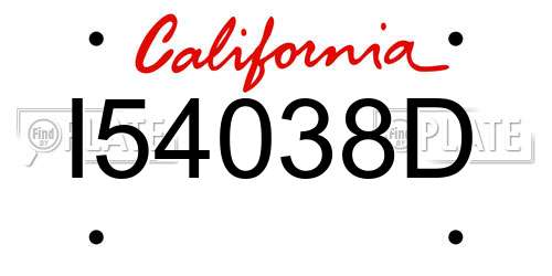 I54038D California License Plate