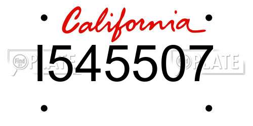 I545507 California License Plate