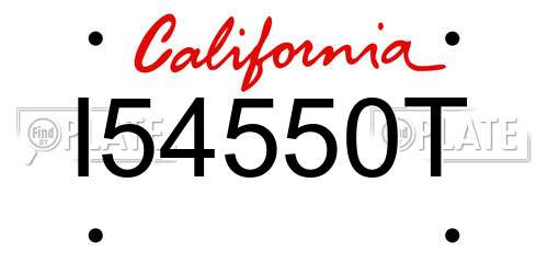 I54550T California License Plate