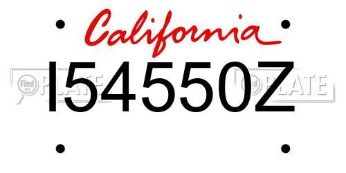 I54550Z California License Plate
