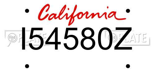 I54580Z California License Plate