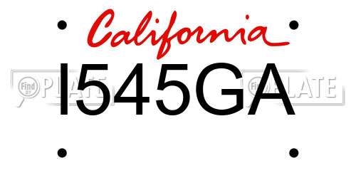 I545GA California License Plate