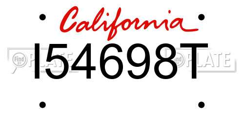 I54698T California License Plate