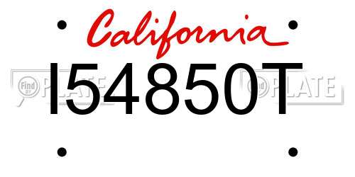 I54850T California License Plate