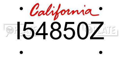I54850Z California License Plate
