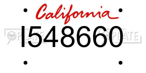 I548660 California License Plate
