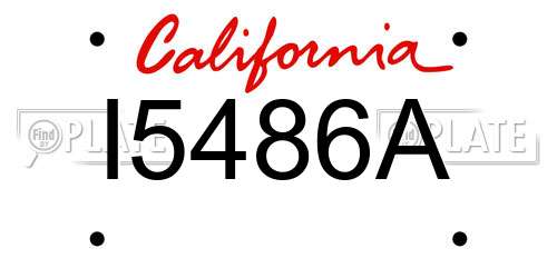 I5486A California License Plate