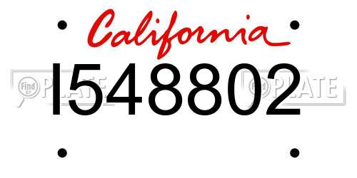 I548802 California License Plate