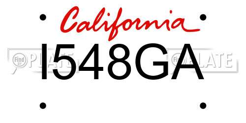 I548GA California License Plate