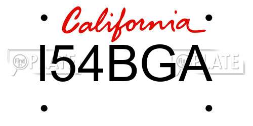 I54BGA California License Plate
