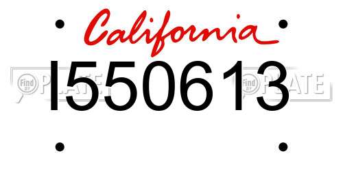 I550613 California License Plate