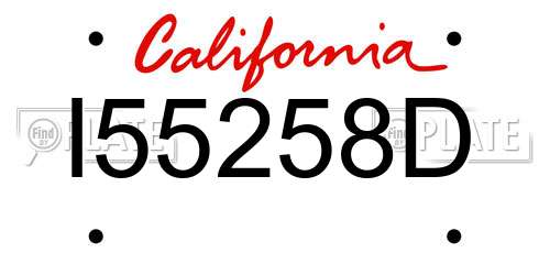I55258D California License Plate