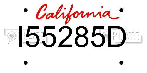 I55285D California License Plate