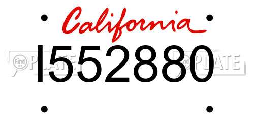I552880 California License Plate