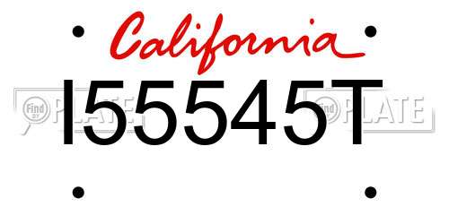 I55545T California License Plate