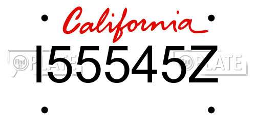 I55545Z California License Plate