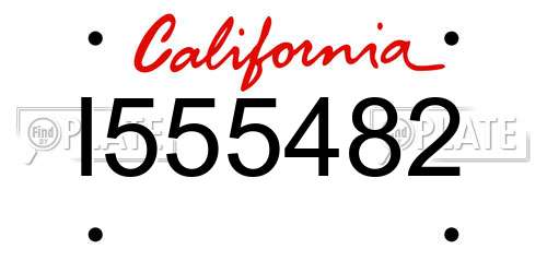 I555482 California License Plate