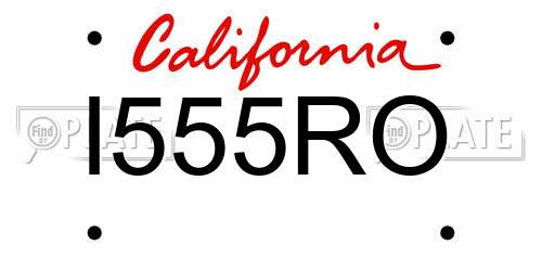 I555RO California License Plate