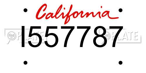 I557787 California License Plate
