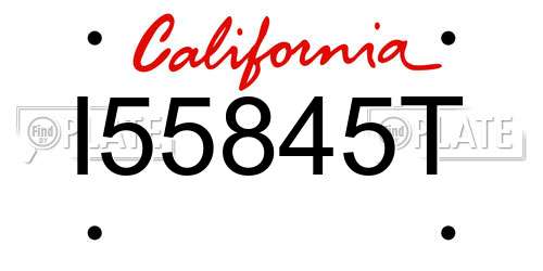 I55845T California License Plate