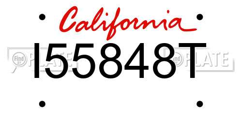 I55848T California License Plate
