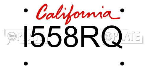 I558RQ California License Plate