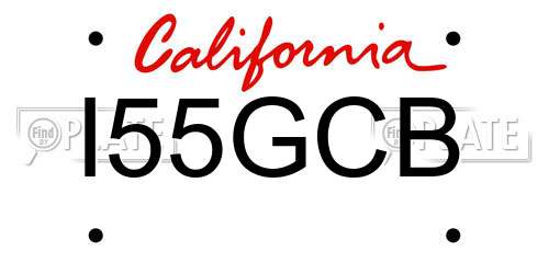I55GCB California License Plate