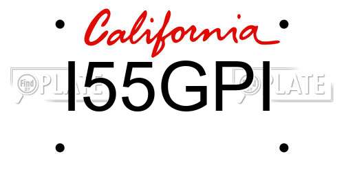 I55GPI California License Plate