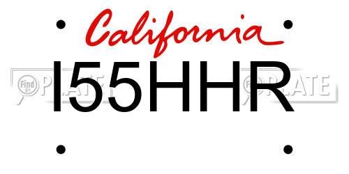 I55HHR California License Plate