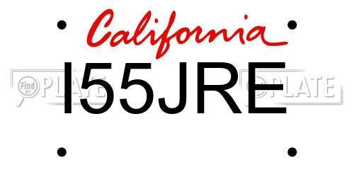 I55JRE California License Plate
