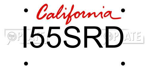 I55SRD California License Plate