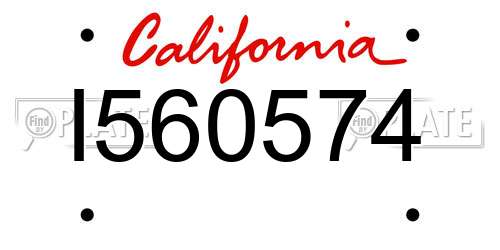 I560574 California License Plate