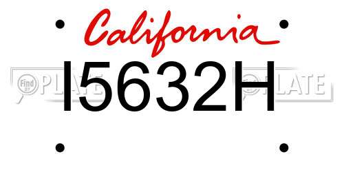 I5632H California License Plate