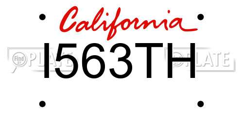 I563TH California License Plate