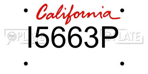 I5663P California License Plate