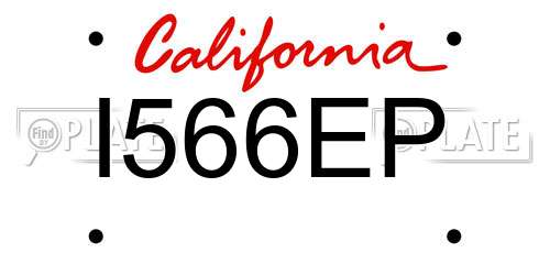 I566EP California License Plate