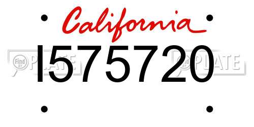I575720 California License Plate